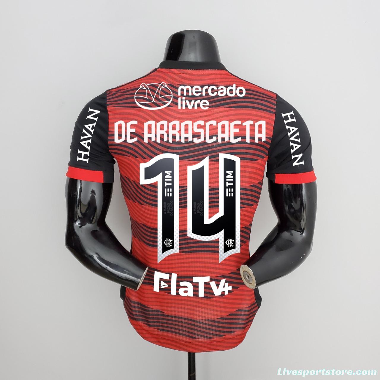 22/23 all sponsor player version flamengo home Soccer Jersey