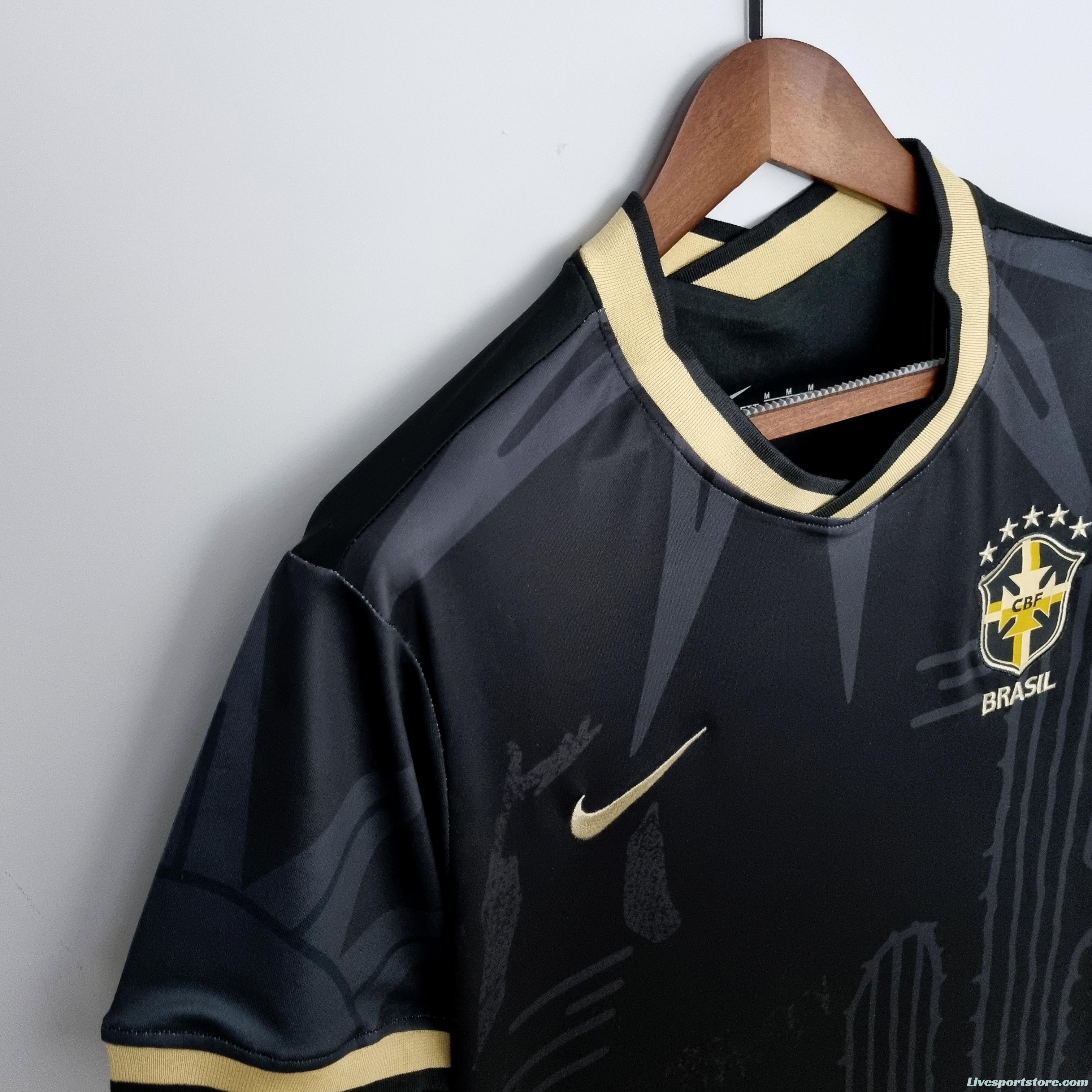 2022 Brazil Black Soccer Jersey