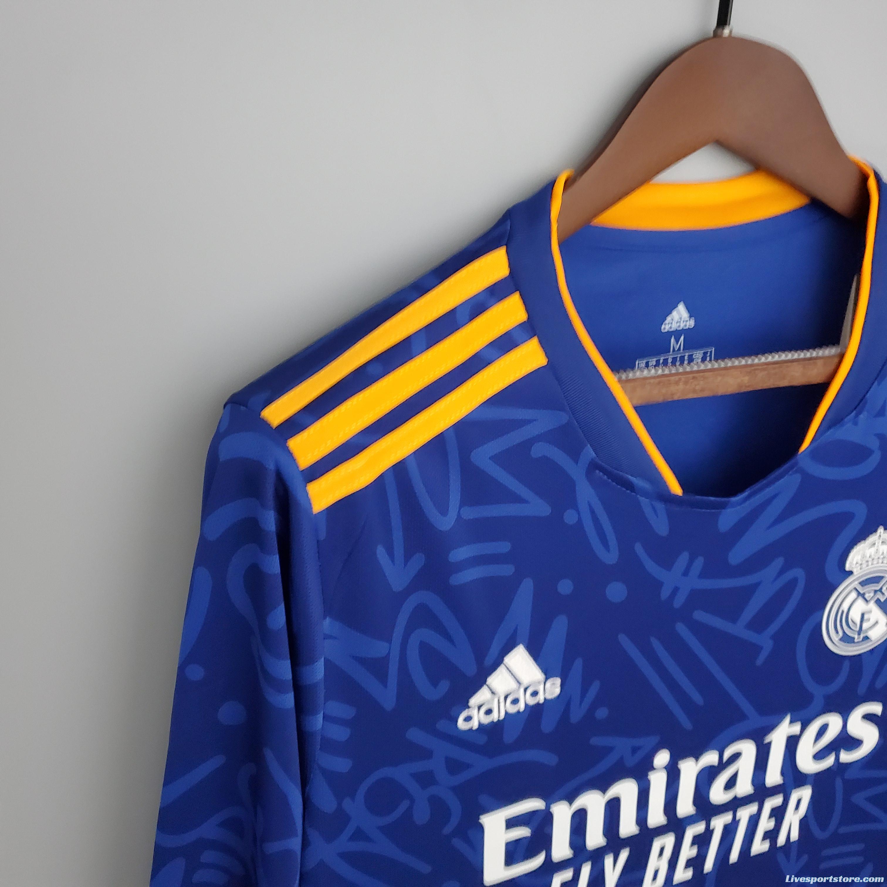 21/22 Long sleeve Real Madrid away Soccer Jersey