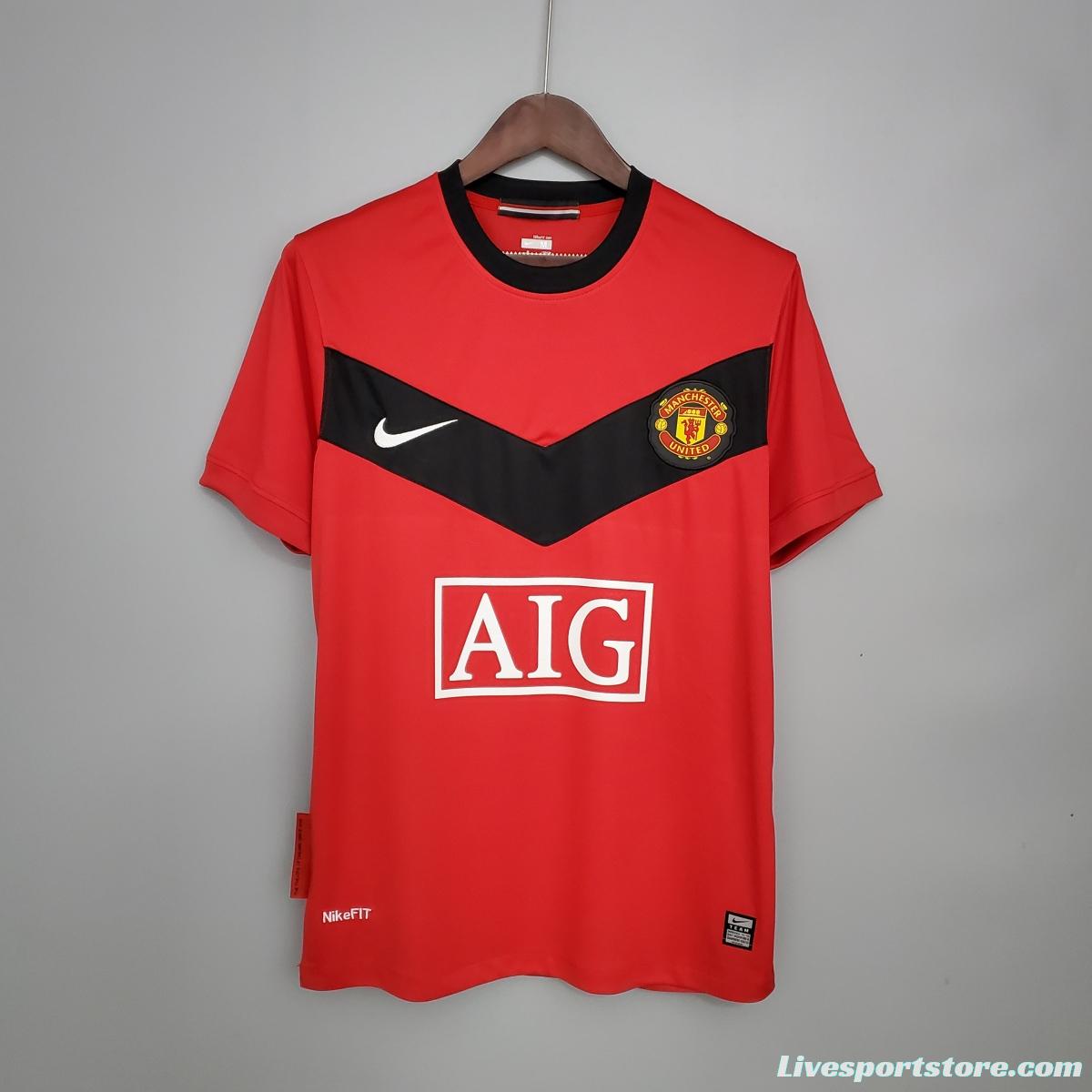 Retro 09/10 Manchester United home Soccer Jersey