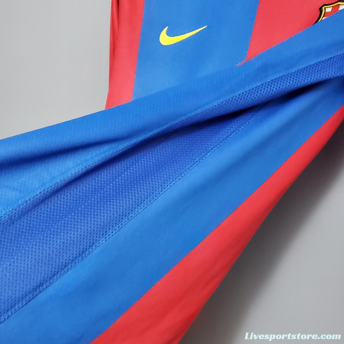 Retro Barcelona 06/07 Long sleeve home Soccer Jersey