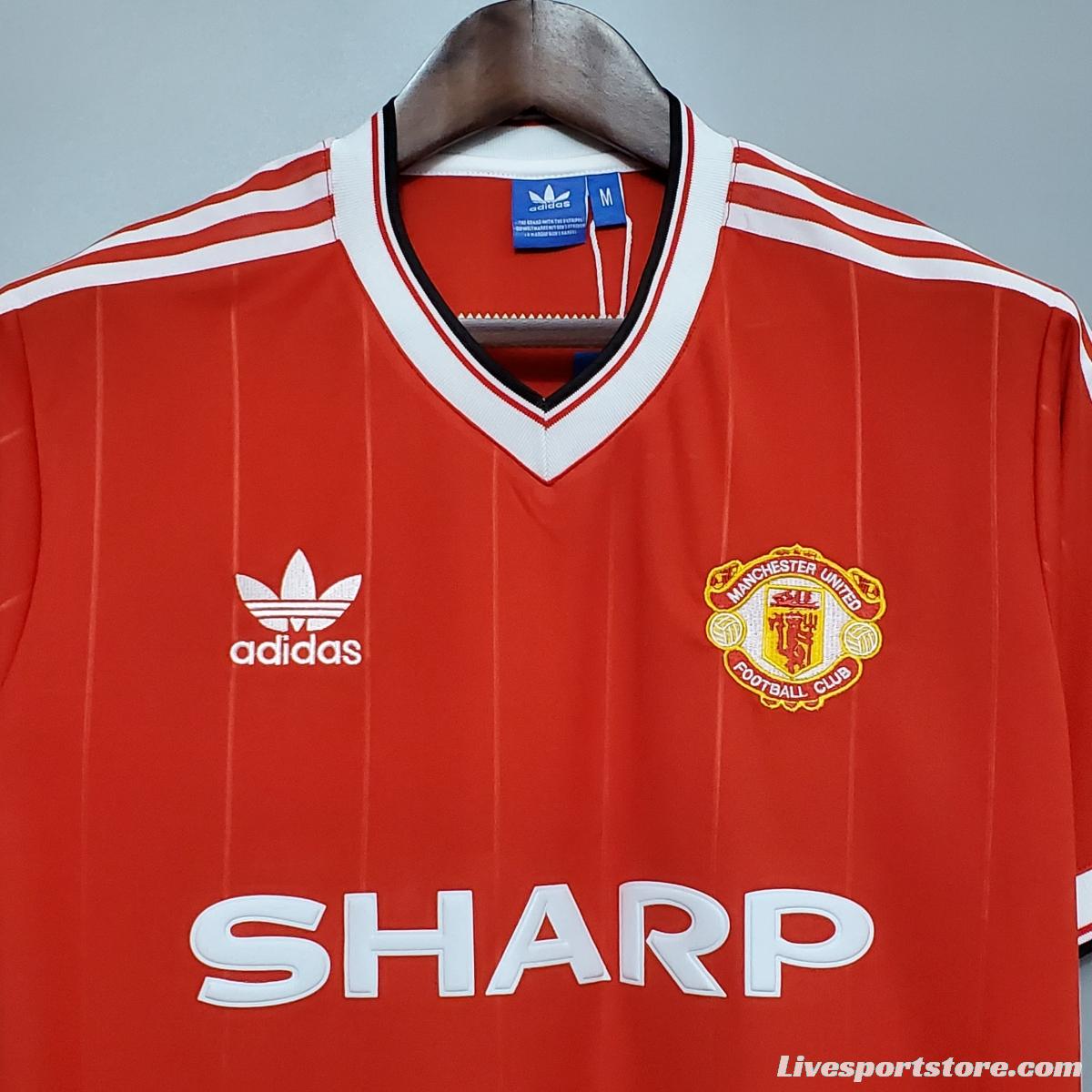 Retro 83/84 Manchester United home Soccer Jersey