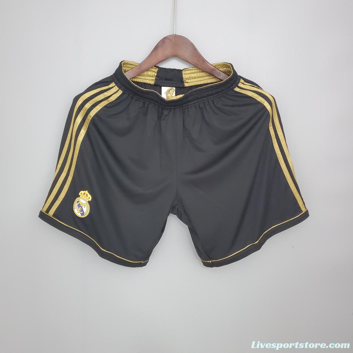 Retro shorts Real Madrid 11/12 away black Soccer Jersey