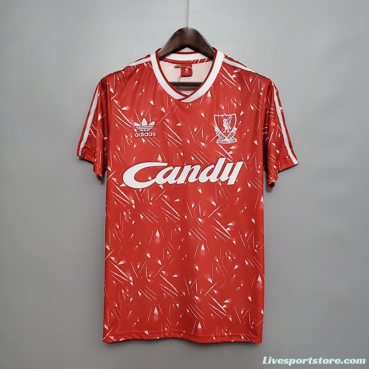 Retro 89/91 Liverpool home Soccer Jersey