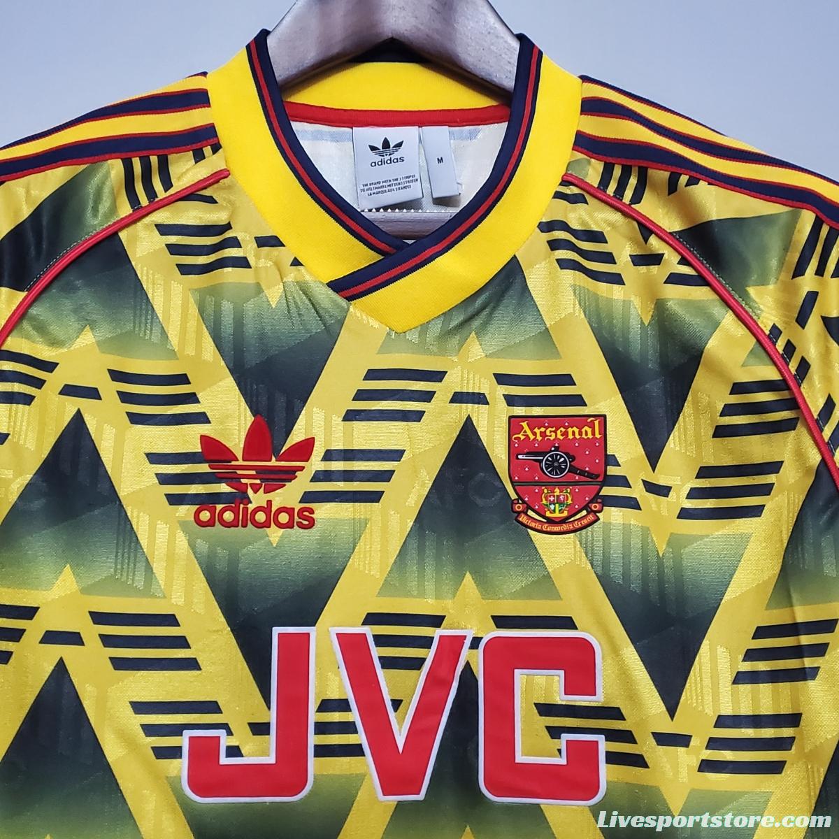 Retro 91/93 Arsenal away Soccer Jersey