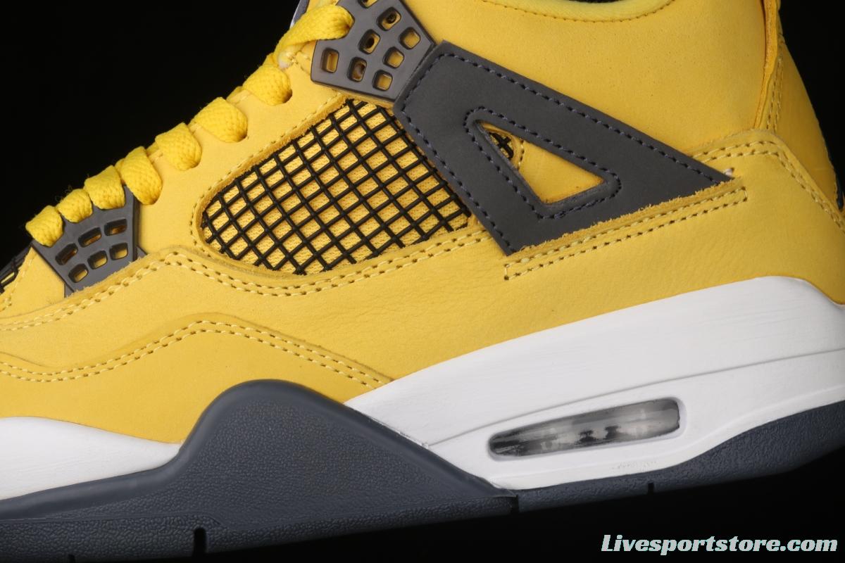 Air Jordan 4 Lightning repeated engraving of white and yellow electric masterbatch basketball shoes CT8527-700