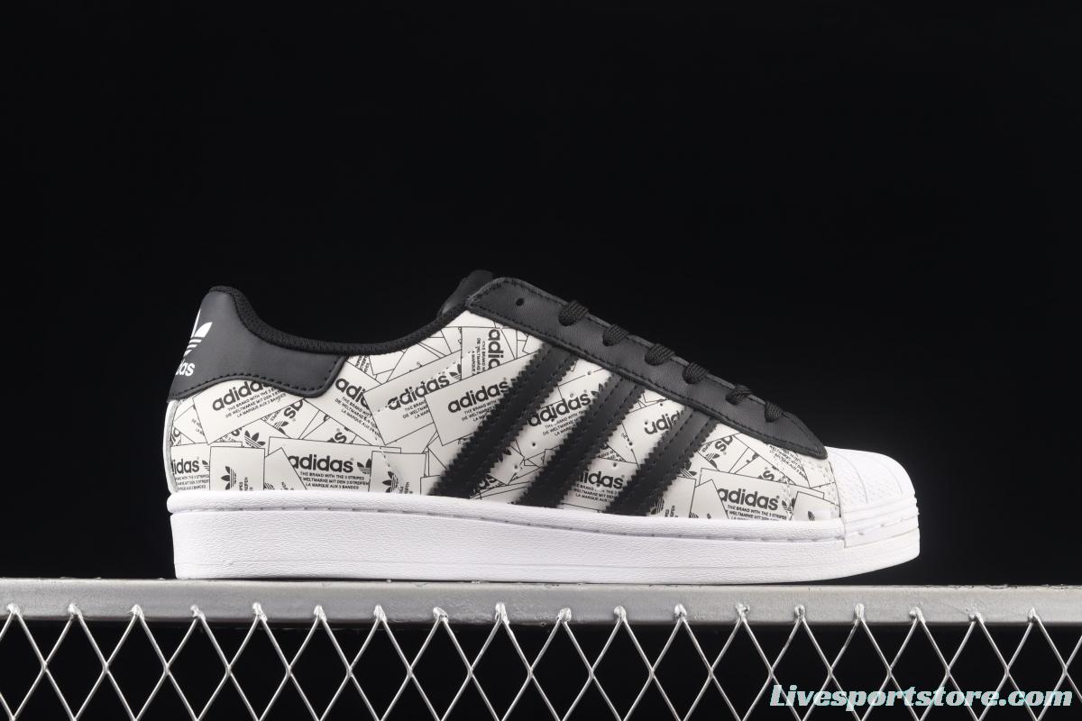 Adidas Originals Superstar FV2819 shell head printed with logo 3M reflective classic sports shoes