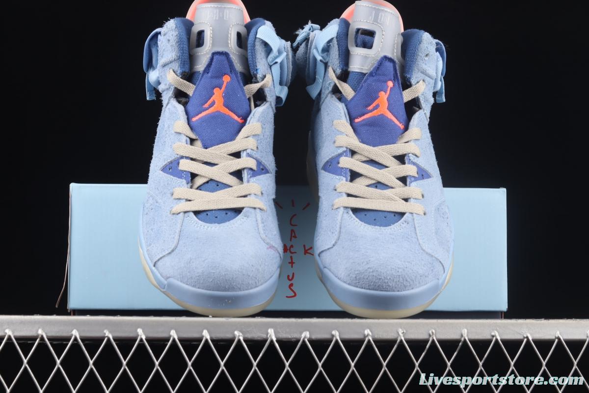 Travis Scott x Air Jordan 6 Cerulean Joint name Sky Blue DH0690-400