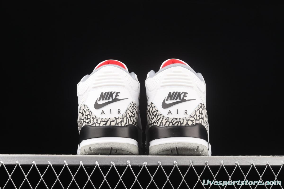 Air Jordan 3 TiNIKEer Hatfield AJ3 Joe 3 manuscript White cement Hook AV6683-160