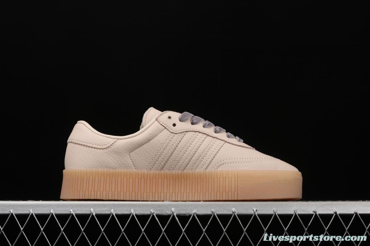 Adidas Sambarose W EF4970 clover retro khaki color head layer thick soles high board shoes