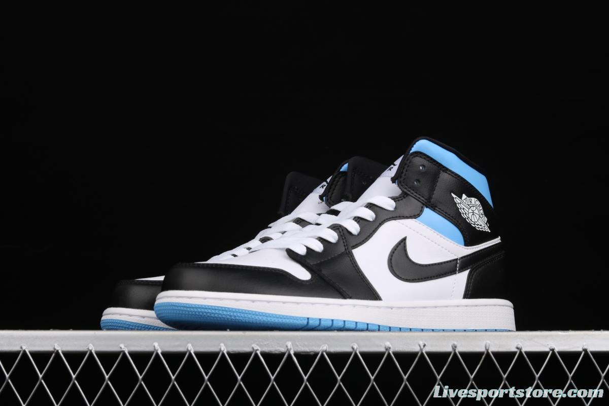 Air Jordan 1 Mid SE black, white and blue BQ6472-102