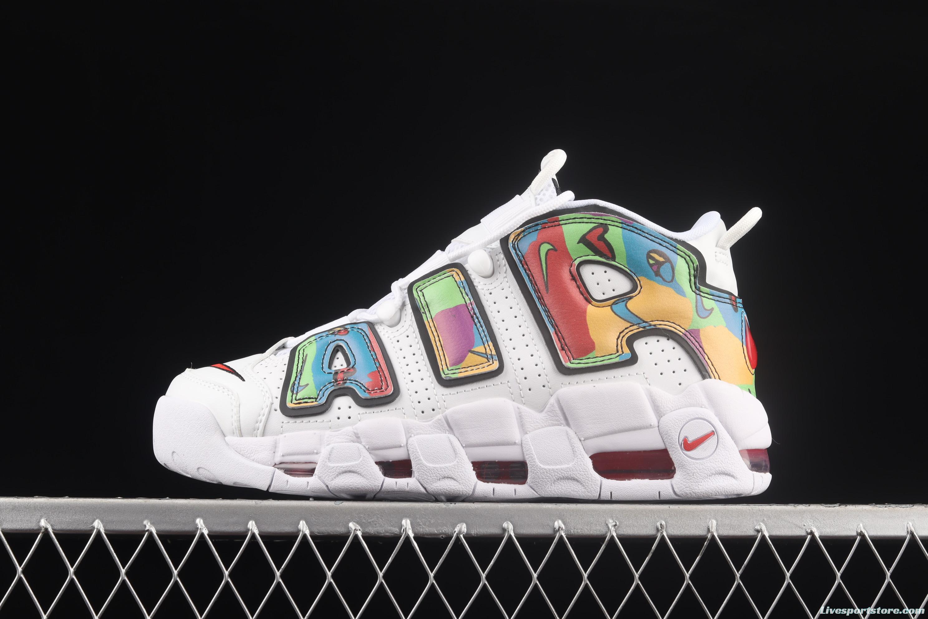 NIKE Air More Uptempo 96 QS Pippen Primary Series Classic High Street Leisure Sports Culture Basketball shoes DM8150-100