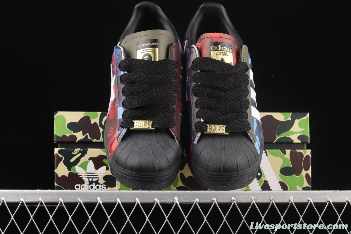 BAPE x Adidas Superstar 80s GZ8982 Darth ape-man co-named shell full head casual board shoes