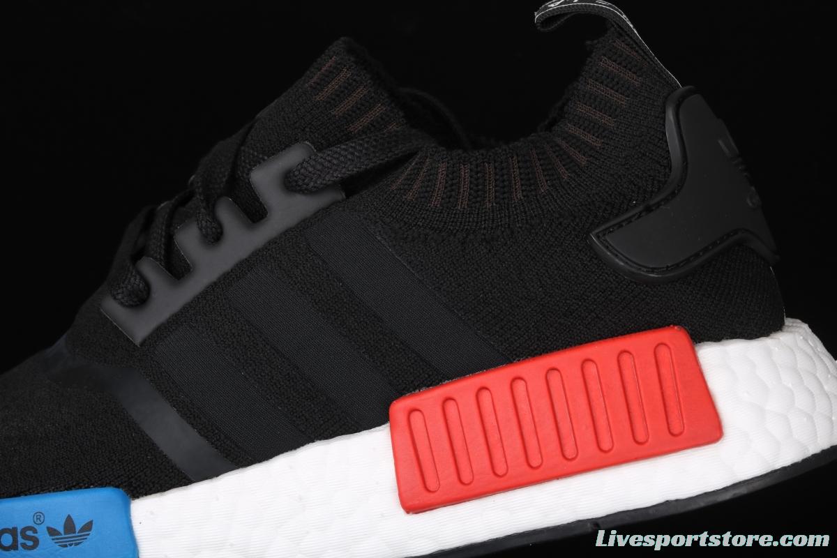 Adidas NMD_R1 Boost competes for S79168 black, blue and red color matching. Dongguan original large particles feel super soft.