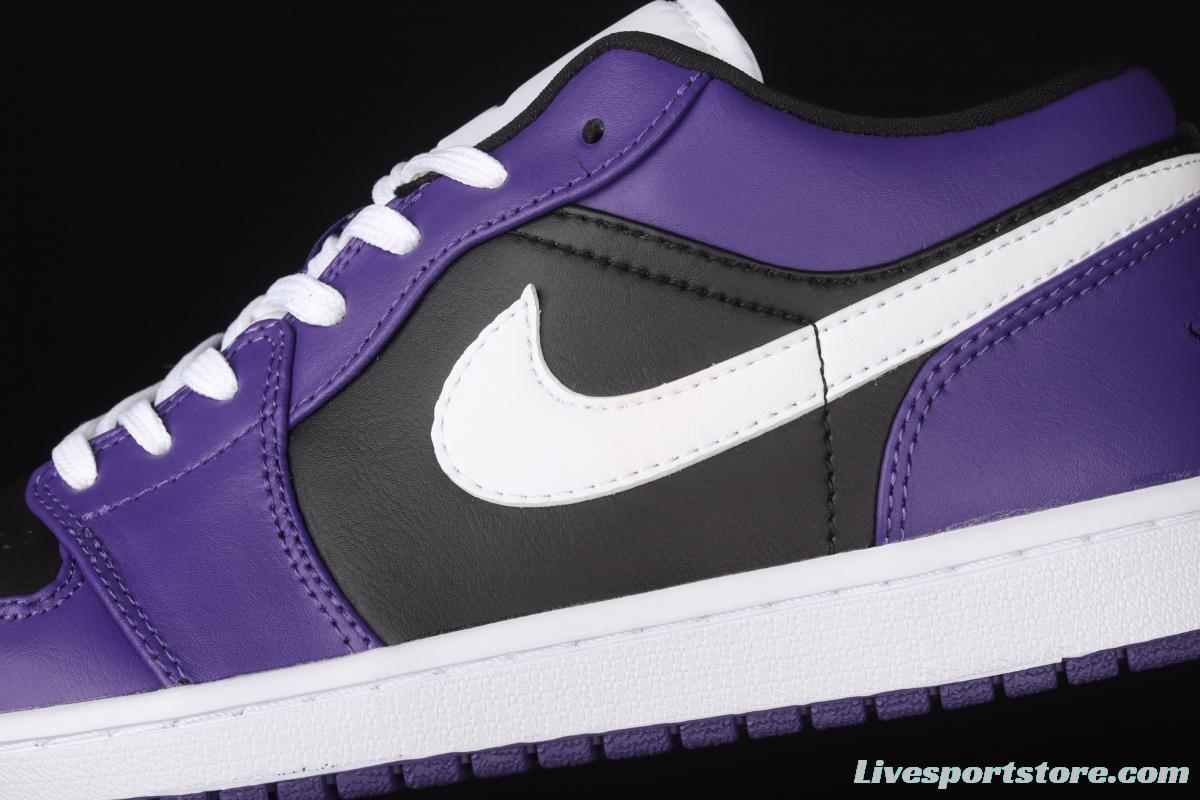 Air Jordan 1 Low black-purple and white low-side cultural leisure sports shoes 553558-501