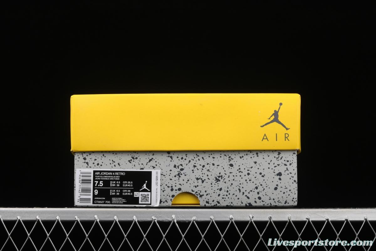 Air Jordan 4 Lightning repeated engraving of white and yellow electric masterbatch basketball shoes CT8527-700