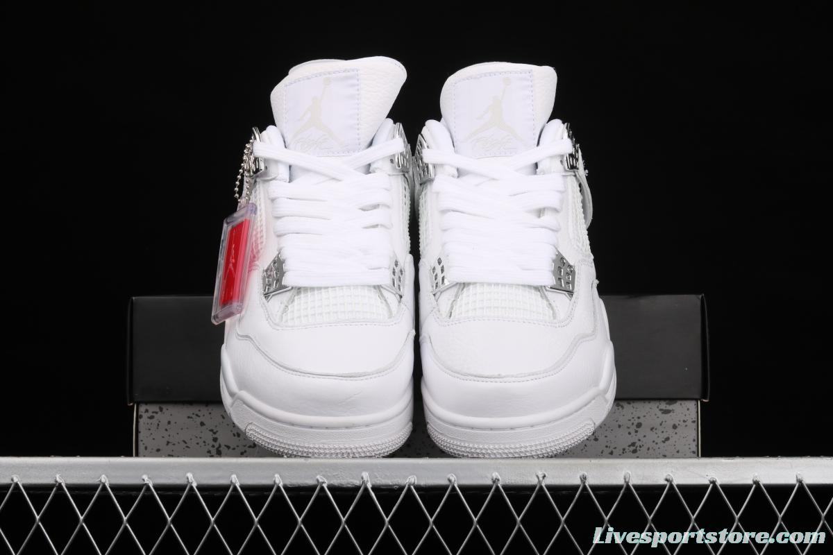 Air Jordan4 Retro PureMoney White Cat headlayer True Standard 308497-100