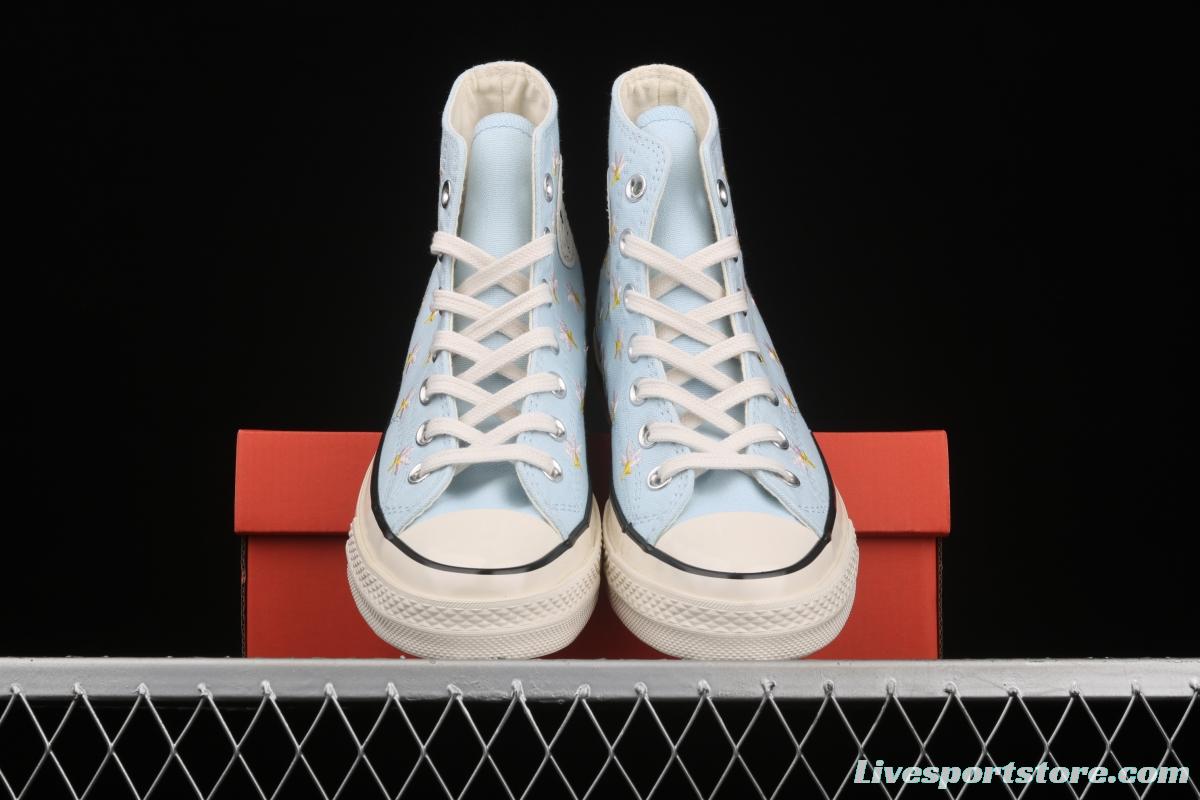 Converse 1970 Korean version milk blue floret high top leisure board shoes 570917C