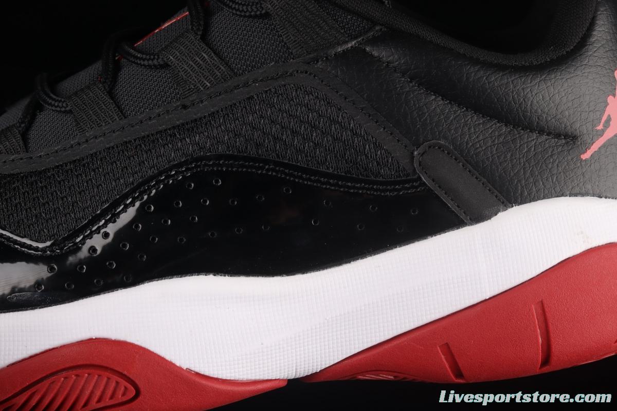 Air Jordan 11 CMFT Low 1 lacquered leather black and red low side anti-skid shock absorber basketball shoes DM0844-005