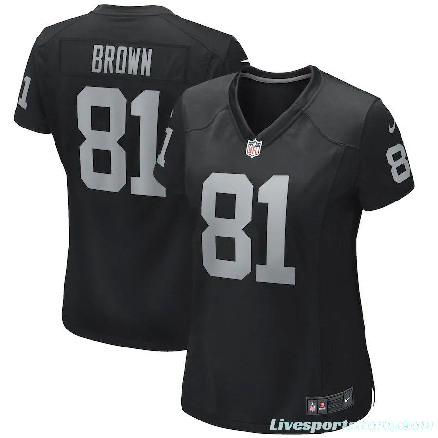 Women's Tim Brown Black Retired Player Limited Team Jersey