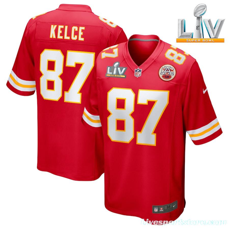 Men's Travis Kelce Red Super Bowl LV Bound Player Limited Team Jersey