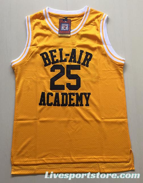 The Fresh Prince of Bel-Air Alfonso Ribeiro Carlton Banks Bel-Air Academy Yellow Basketball Jersey