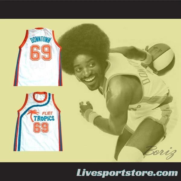 Downtown Funky Stuff Malone Flint Tropics Semi Pro Team Basketball Jersey New