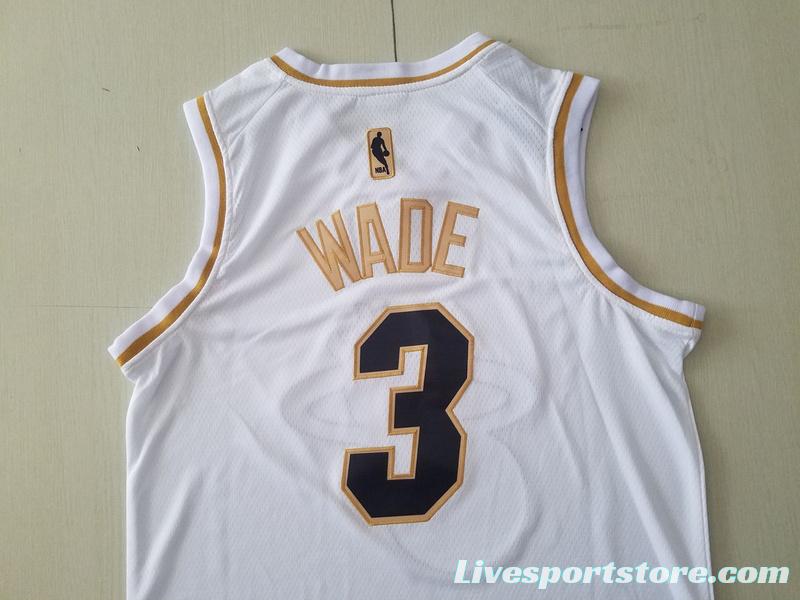 Dwyane Wade 3 White Golden Edition Jersey