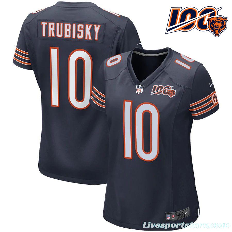 Women's Mitchell Trubisky Navy 100th Season Player Limited Team Jersey