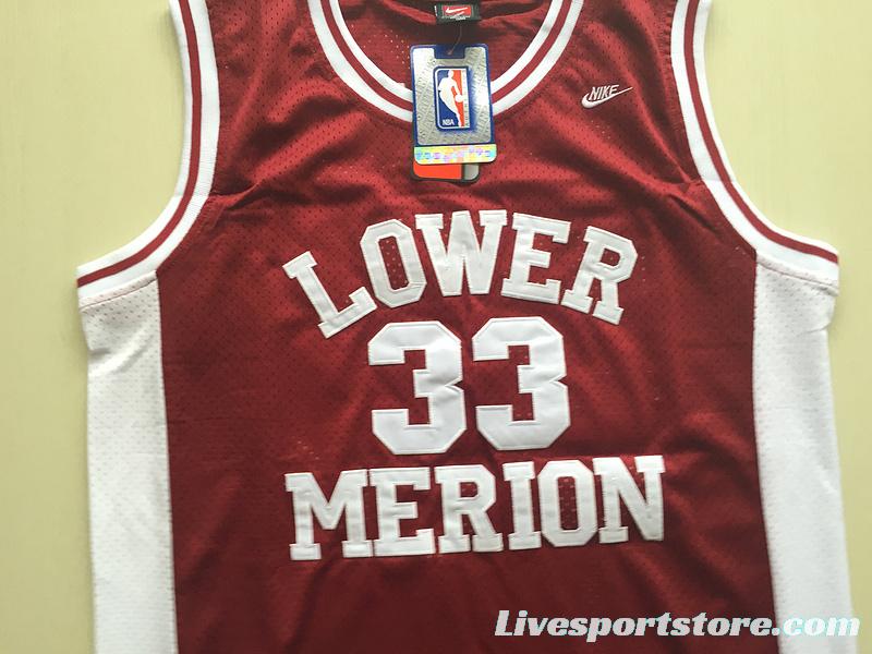 Kobe Bryant 33 Lower Merion High School Red Basketball Jersey