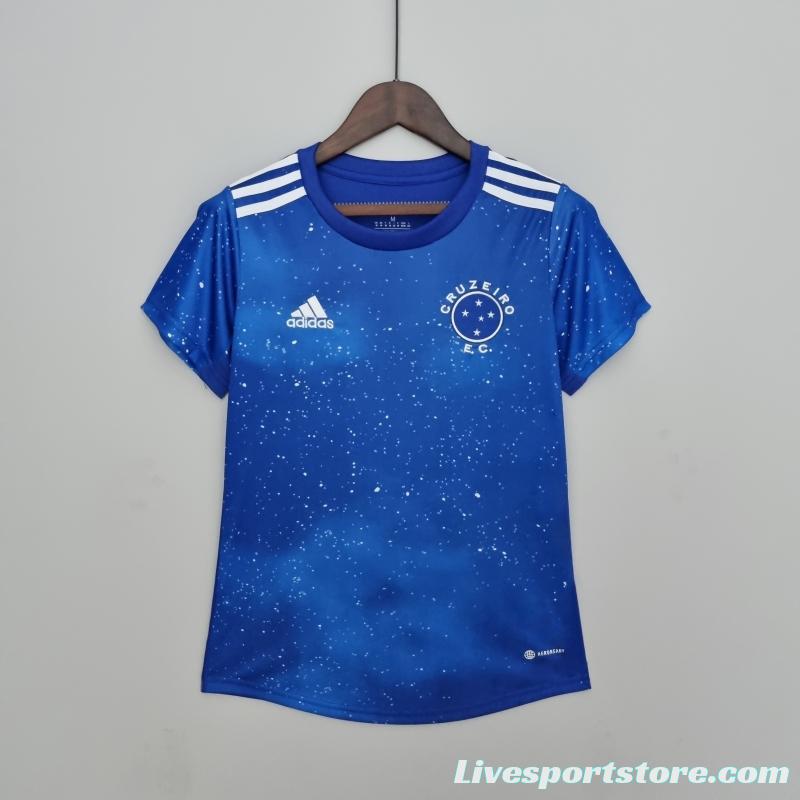 22/23 women Cruzeiro home white Soccer Jersey