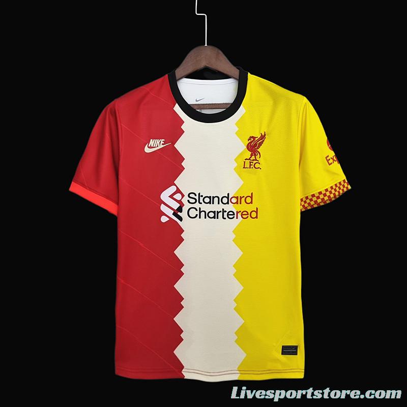 22/23 Liverpool Red Beige Yellow Jersey