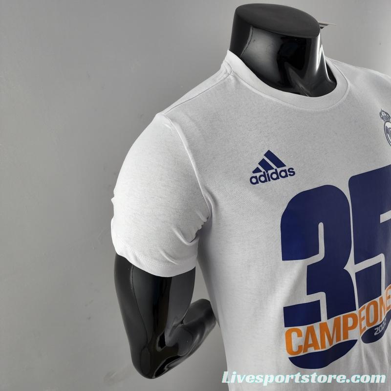 22 23 Real Madrid Mens Campeón 35 T-Shirt White  #K000168