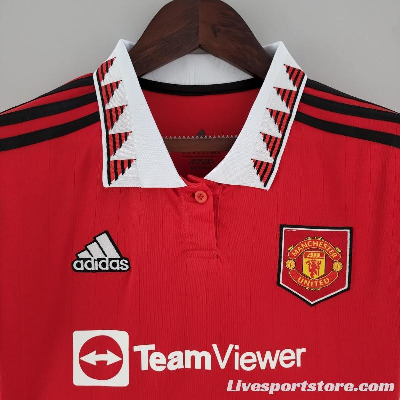 22/23 Women Manchester United Home  Soccer Jersey