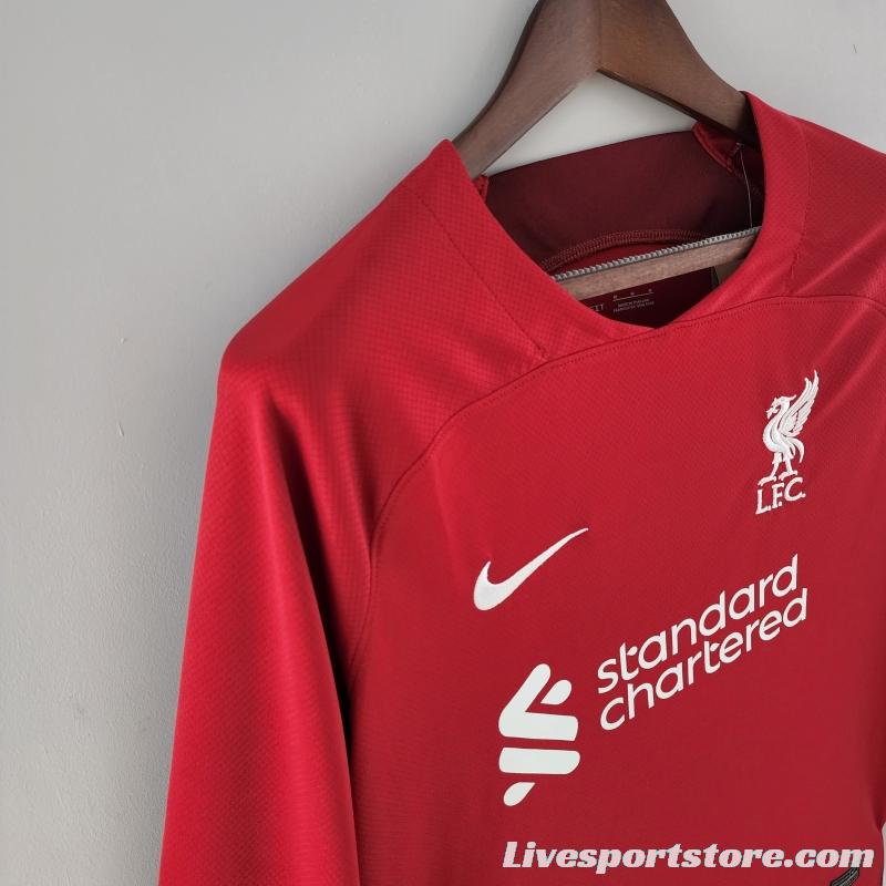 22/23 Long Sleeve Liverpool Home  Soccer Jersey