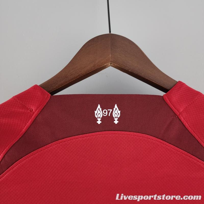 22/23 Long Sleeve Liverpool Home  Soccer Jersey