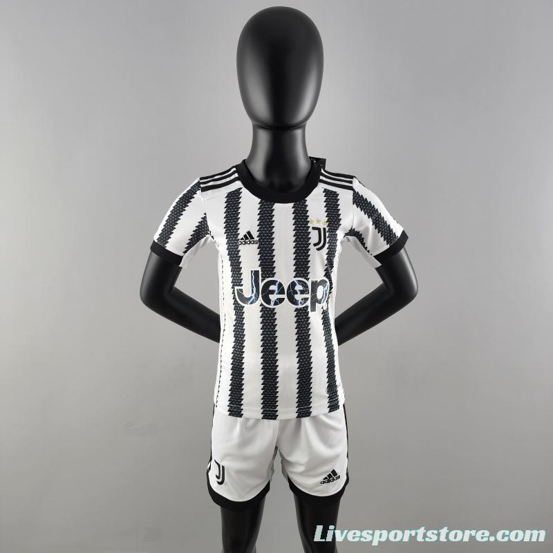 22/23 Juventus Kids Home  16-28 Soccer Jersey