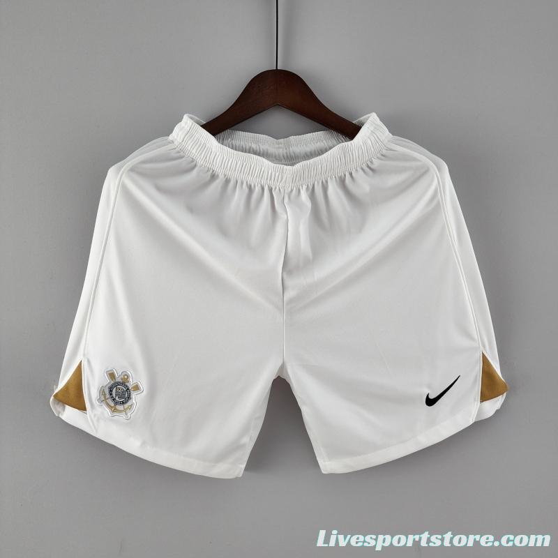 22/23 Corinthians White Soccer Shorts