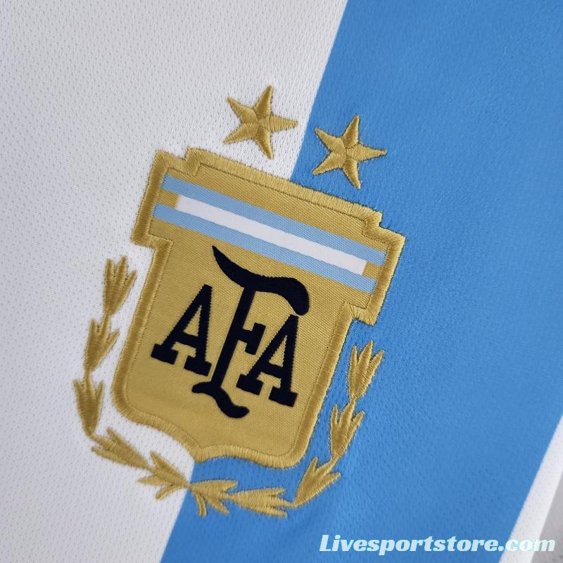 2022 Argentina Women's Home 2 Stars Soccer Jersey