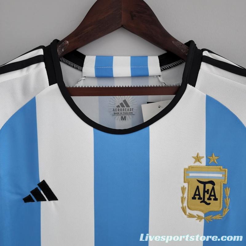 2022 Argentina Women's Home 2 Stars Soccer Jersey