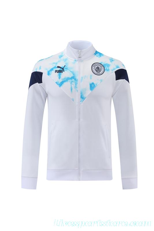 2022 Manchester City White Full Zipper Jacket Suit