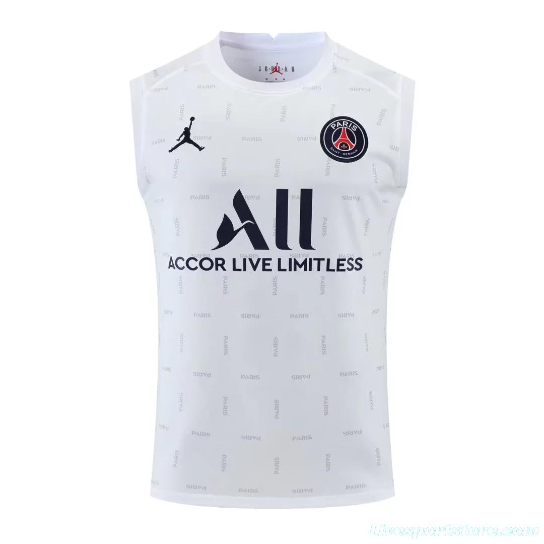 22/23 PSG Pre-Game Training Jersey White Spotted Vest