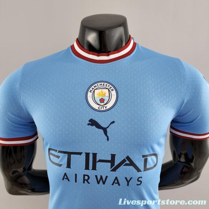 Player Version 22/23 Manchester City Home Soccer Jersey