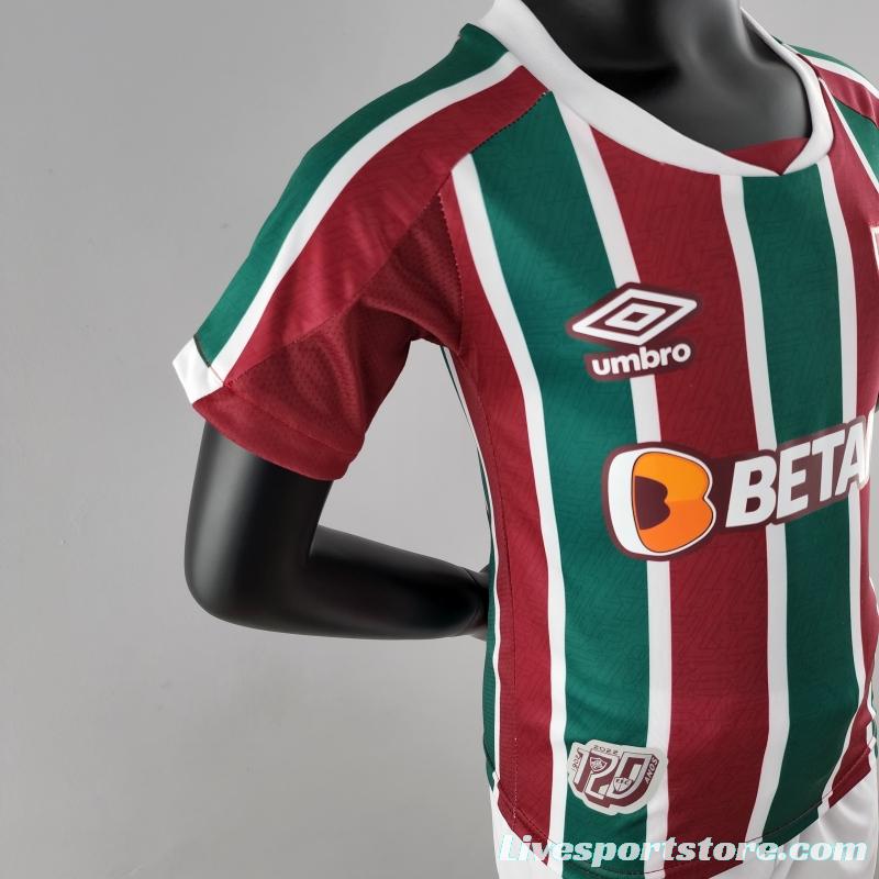 22/23 Kids Kit Fluminense Home Size16-28 Soccer Jersey