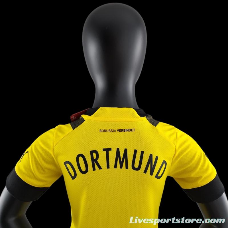 22/23 Kids Kit Dortmund Home SIZE16-28 Soccer Jersey