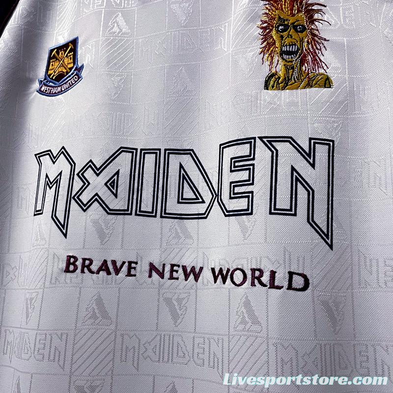 Retro 1999 West Ham Iron Maiden Away Soccer Jersey