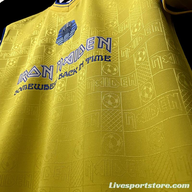 Retro 2008 West Ham Iron Maiden Yellow Jersey