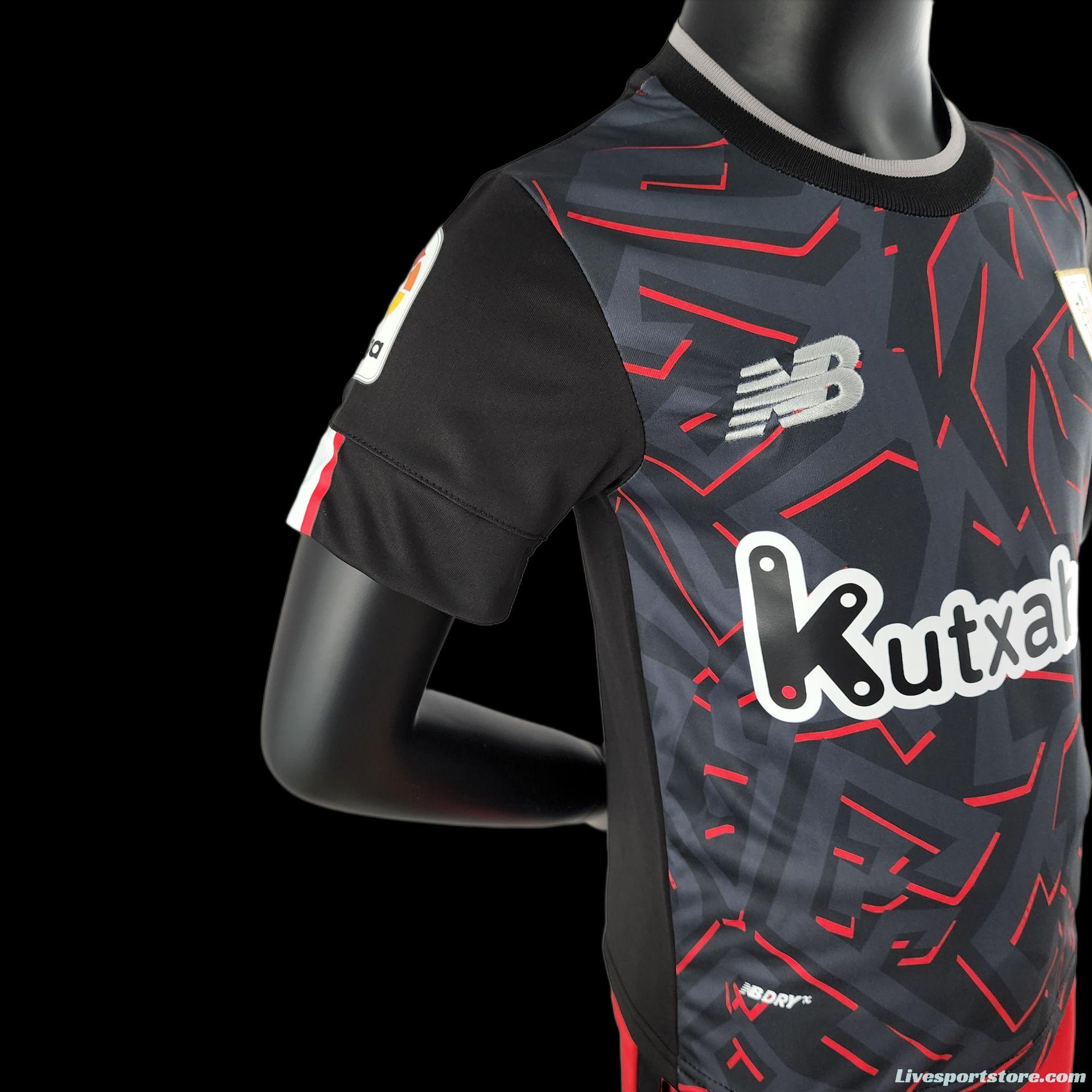 22/23 Kids Kit Athletic Bilbao Away Size：16-28 Soccer Jersey