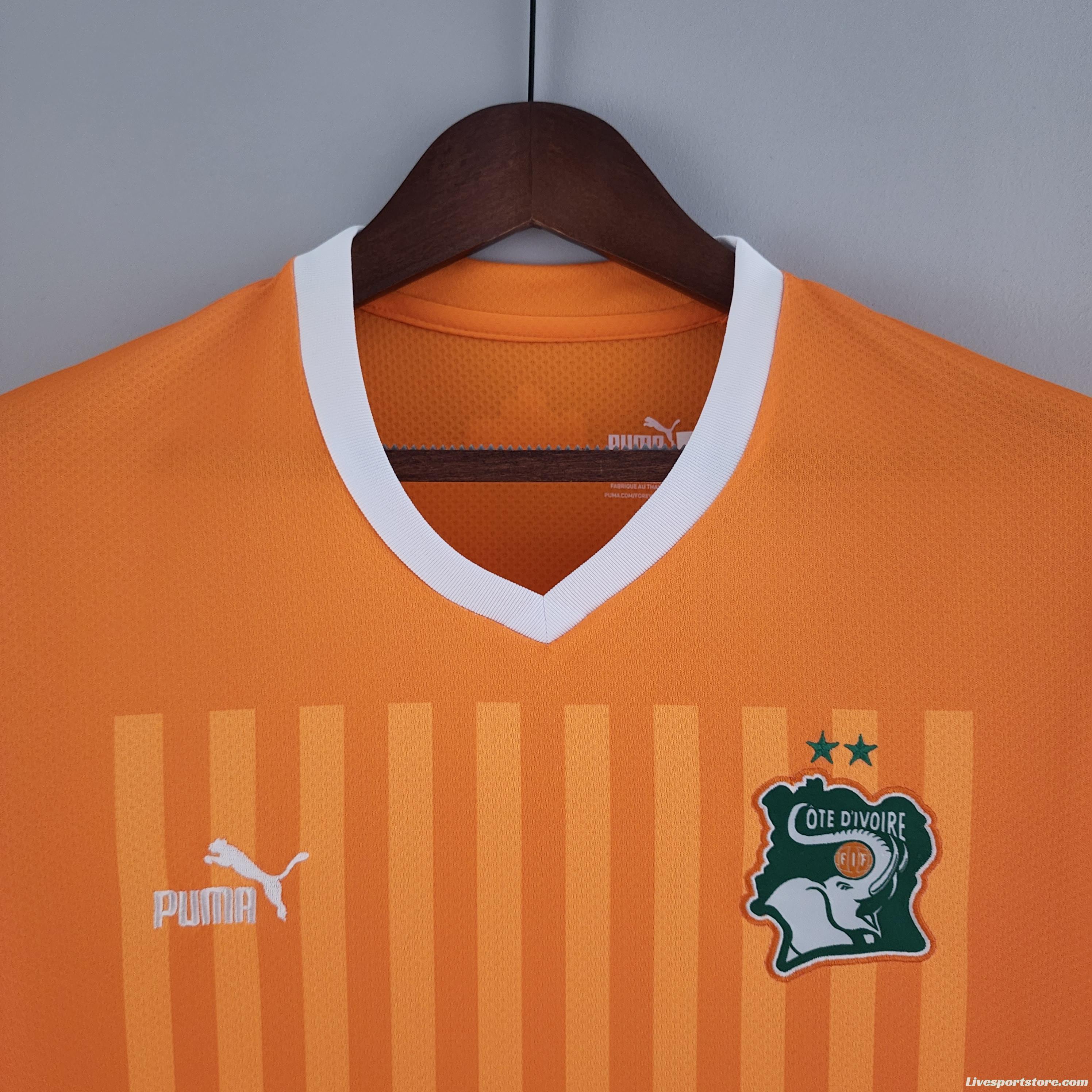 2022 Ivory Coast Home Soccer Jersey