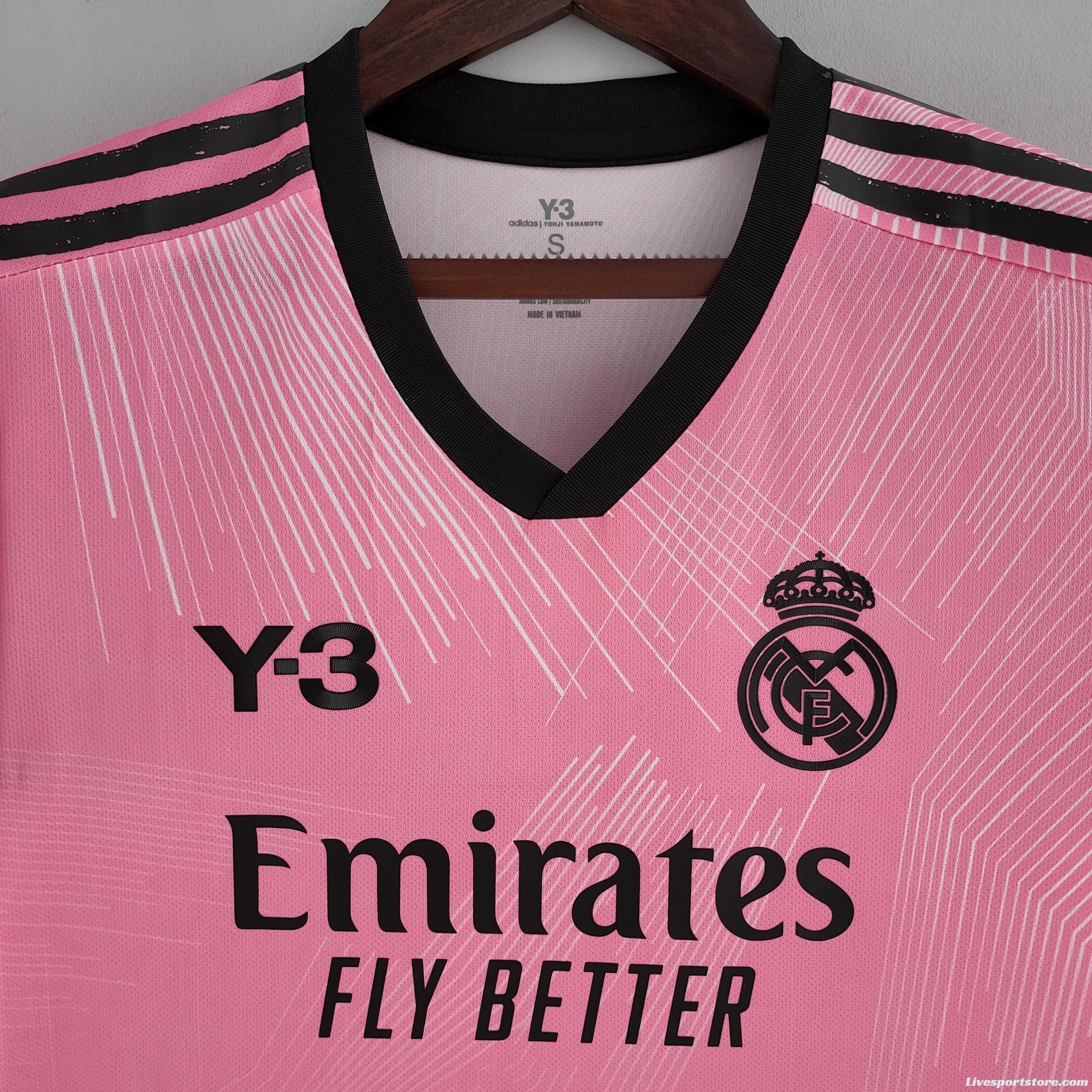 2022 Woman Real Madrid Y3 Edition Pink Jersey